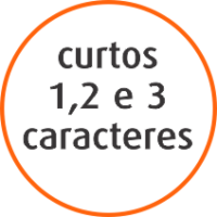 curtos de 1, 2 e 3 caracteres